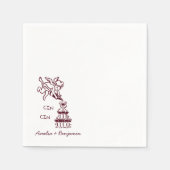 Serviette En Papier Cin Cin Cherub Hand Drawn Cupid wedding (Devant)