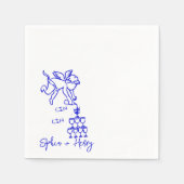 Serviette En Papier Cin Cin Cherub Main Tirée Cupid Icon Mariage (Devant)