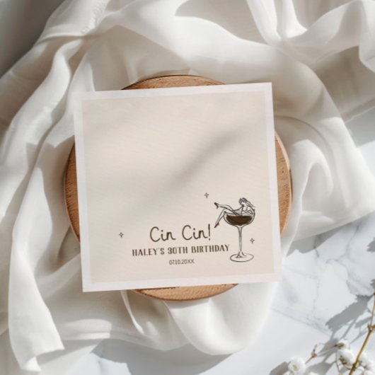 Serviette En Papier Cin Cin Espresso Martini Anniversaire