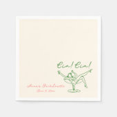 Serviette En Papier Cin Cin Vert Rose Bachelorette (Devant)