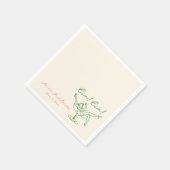 Serviette En Papier Cin Cin Vert Rose Bachelorette (Coin)