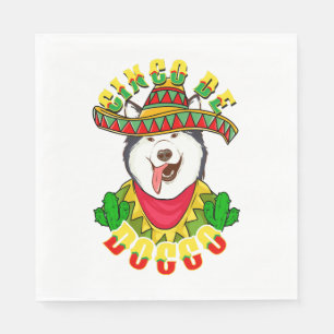 Serviette En Papier Cinco De Doggo Funny Alaskan Malamute Chien Pour