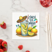 Serviette En Papier Cinco de Mayo Casquette mexicain, citrons, Limes (En situation)
