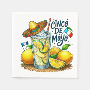 Serviette En Papier Cinco de Mayo Casquette mexicain, citrons, Limes