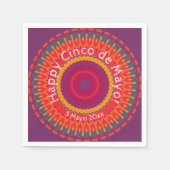 Serviette En Papier Cinco de Mayo Fiesta Kaleidoscope (Devant)