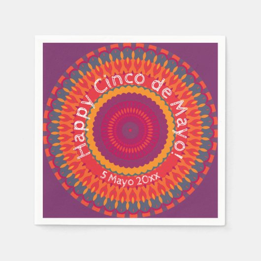 Serviette En Papier Cinco de Mayo Fiesta Kaleidoscope (Devant)