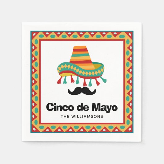 Serviette En Papier Cinco de Mayo Personnalisé (Devant)