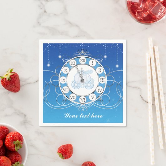 Serviette En Papier Cinderella Presque minuit Silver & Blue Party (En situation)