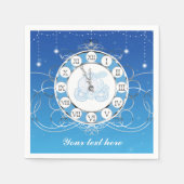 Serviette En Papier Cinderella Presque minuit Silver & Blue Party (Devant)