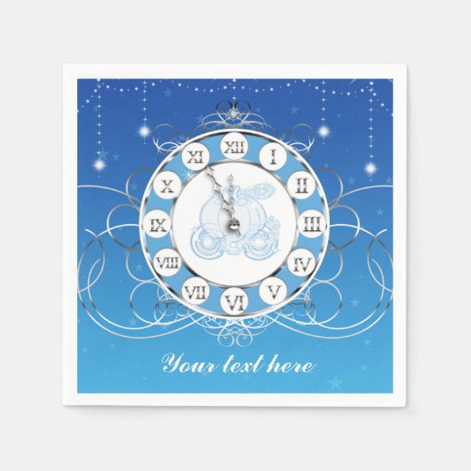 Serviette En Papier Cinderella Presque minuit Silver & Blue Party (Devant)