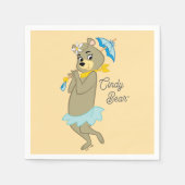 Serviette En Papier Cindy Bear tenant le parasol (Devant)