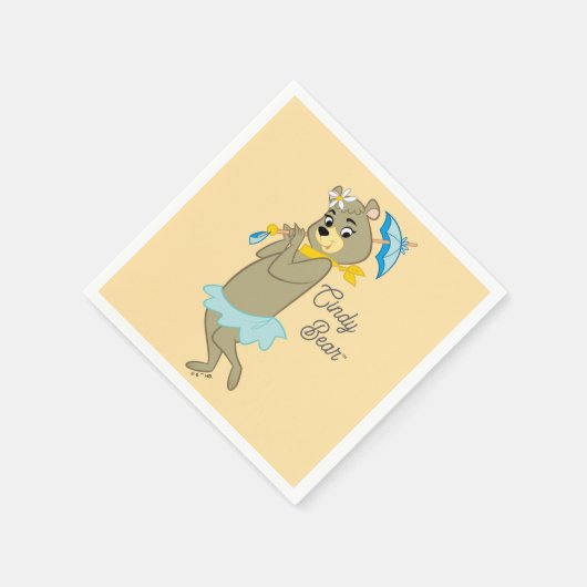 Serviette En Papier Cindy Bear tenant le parasol (Coin)