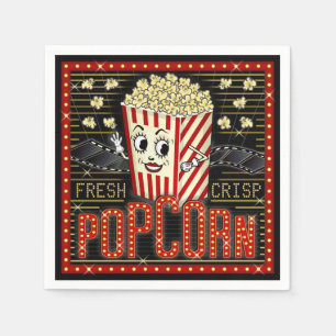 Serviette En Papier Cinéma Marquee Home Cinema Popcorn Personnalisé