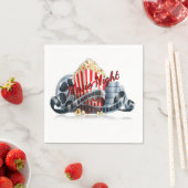 Serviette En Papier Cinéma Nuit Popcorn (En situation)