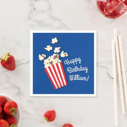 Serviette En Papier Cinéma Popcorn fête d'anniversaire (En situation)