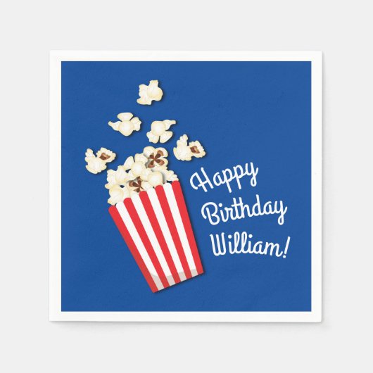 Serviette En Papier Cinéma Popcorn fête d'anniversaire (Devant)
