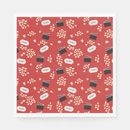 Serviette En Papier Cinéma Popcorn Retro (Devant)
