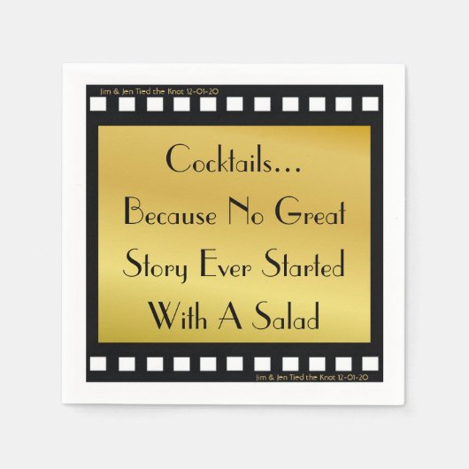 Serviette En Papier Cinéma Thème Cocktail Party Napkins (Devant)