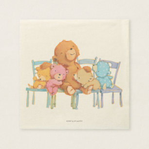 Serviette En Papier Cinq câlins et colorés concerne des chaises