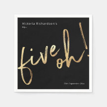 Cinq Oh 50e anniversaire Black Gold Foil Simple Ch