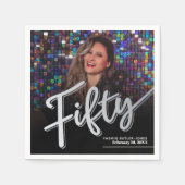 Serviette En Papier Cinquante 50e anniversaire script photo personnali (Devant)