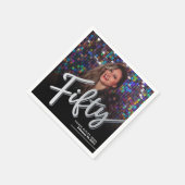 Serviette En Papier Cinquante 50e anniversaire script photo personnali (Coin)