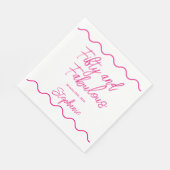 Serviette En Papier Cinquante ans et Fabuleux Script Rose (Coin)