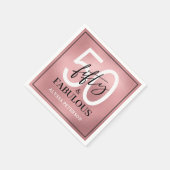 Serviette En Papier Cinquante ans et Fabuleux Texte 50e Anniversaire (Coin)