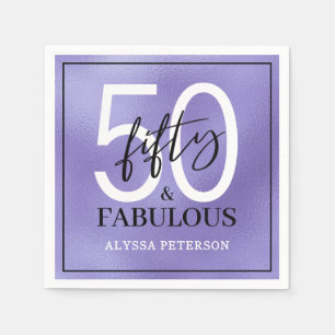 Serviette En Papier Cinquante ans et Fabuleux Texte 50e Anniversaire