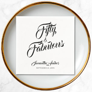 Serviette En Papier Cinquante ans et Fantastique Nom Date 50e Annivers
