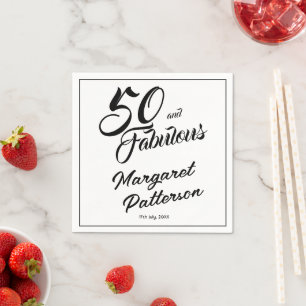 Serviette En Papier Cinquante ans et Fantastique Nom Date Fête des 50