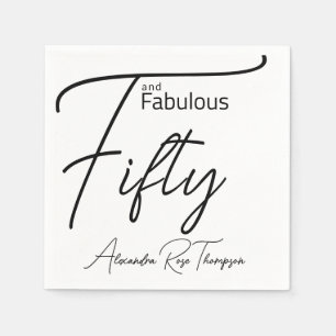 Serviette En Papier Cinquante ans et Fantastique Texte Anniversaire 50