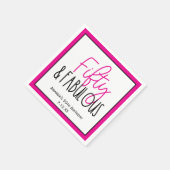 Serviette En Papier Cinquante et fabuleux 50e anniversaire avec texte  (Coin)