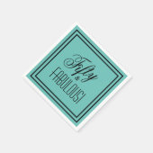 Serviette En Papier Cinquante et FABULEUX ! Anniversaire Turquoise et  (Coin)
