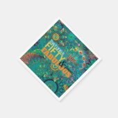 Serviette En Papier Cinquante et fabuleux coloré Bleu Bohème (Coin)