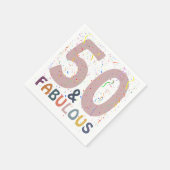 Serviette En Papier Cinquante et fabuleux Confetti Pink Modern Party (Coin)