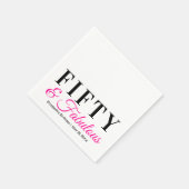 Serviette En Papier Cinquante et fabuleux Fancy Hot Pink 50e anniversa (Coin)