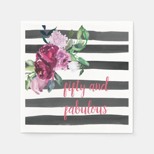 Serviette En Papier Cinquante et fabuleux fête d'anniversaire (Devant)