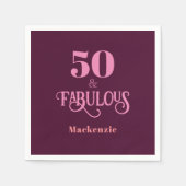 Serviette En Papier Cinquante et fabuleux fête d'anniversaire en Bourg (Devant)