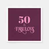 Serviette En Papier Cinquante et fabuleux fête d'anniversaire en Bourg (Devant)