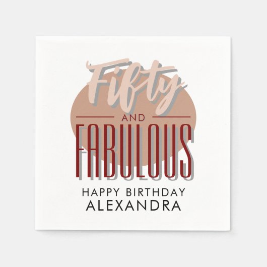 Serviette En Papier Cinquante et fabuleux fête d'anniversaire Napkin (Devant)