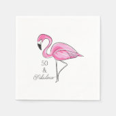 Serviette En Papier Cinquante et fabuleux Flamant rose rose (Devant)