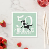 Serviette En Papier Cinquante et fabuleux Glamour rose moderne Anniver (En situation)