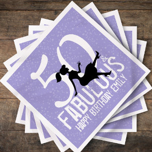 Serviette En Papier Cinquante et fabuleux Glamour rose moderne Anniver