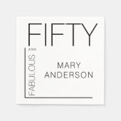 Serviette En Papier Cinquante et fabuleux Gras 50e fête d'anniversaire (Devant)