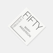 Serviette En Papier Cinquante et fabuleux Gras 50e fête d'anniversaire (Coin)