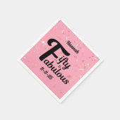 Serviette En Papier Cinquante et fabuleux Joyeux 50e anniversaire rose (Coin)