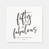 Serviette En Papier Cinquante et fabuleux Minimal 50e fête d'anniversa (Devant)