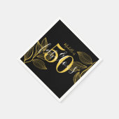 Serviette En Papier Cinquante et fabuleux Noir & Or (Coin)