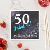 Serviette En Papier Cinquante et fabuleux, parties scintillant noire a (En situation)